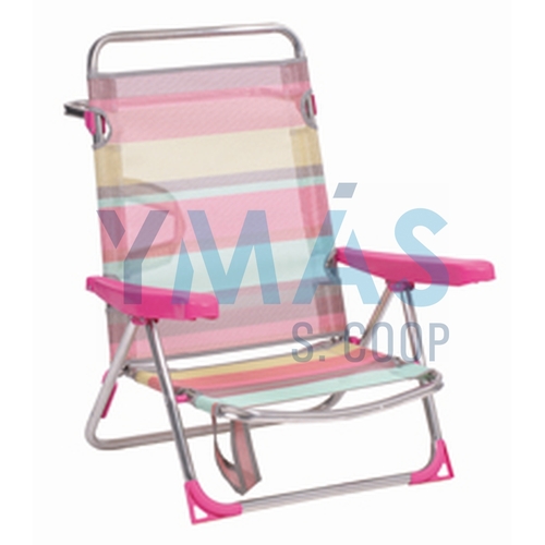 SILLA CAMA FIBRELINE ALUMINIO CON ASAS RAYAS