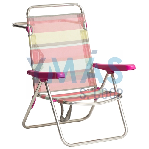 SILLA FIBRELINE ALUMINIO PLAYA ALTA RAYAS