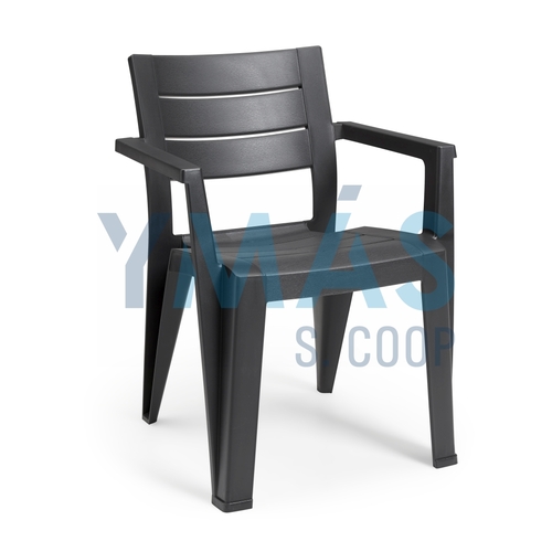 SILLA RESINA JULIE GRAFITO