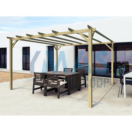 PERGOLA MADERA TRATADA AL AUTOCLAVE 4.2X3M 12.6 M2